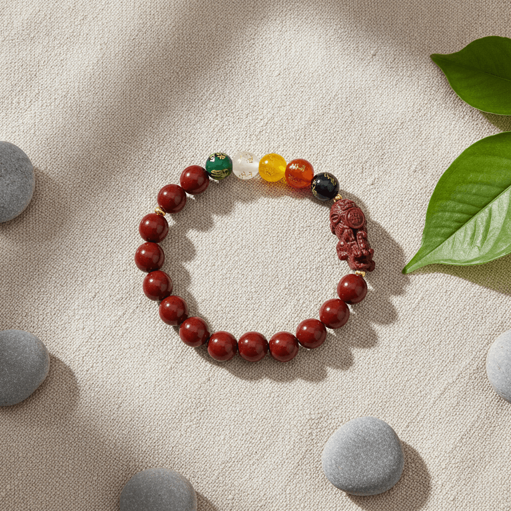 Cinnabar Pixiu Five Roads Wealth Bracelet 990122