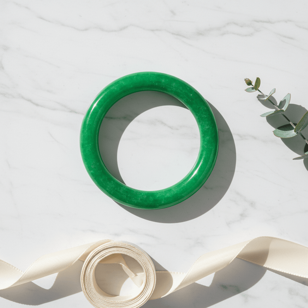 Green Jade Bangle Bracelet (58.5mm)
