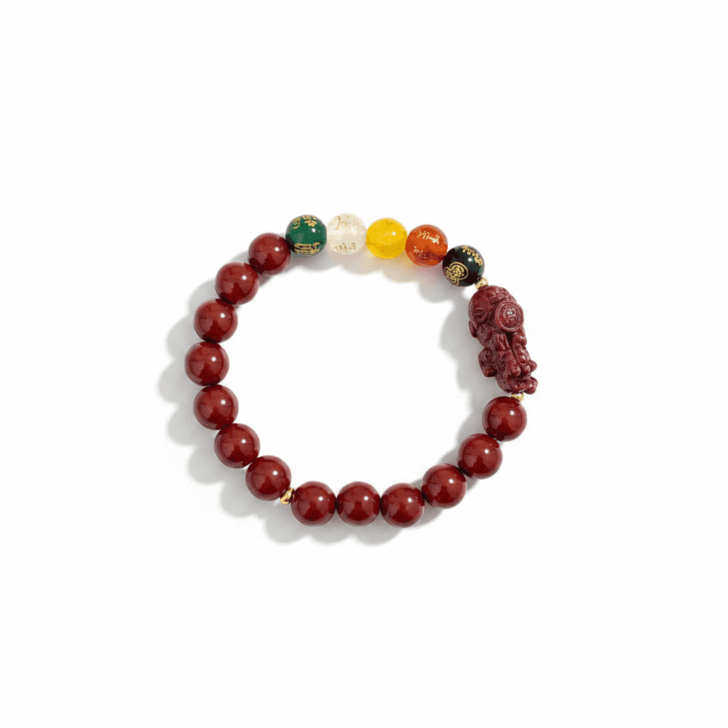 Cinnabar Pixiu Five Roads Wealth Bracelet 990122